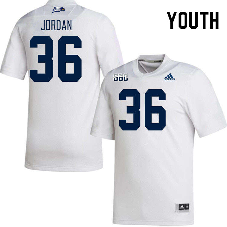 Youth #36 Treston Jordan Georgia Southern Eagles College Football Jerseys Stitched Sale-White